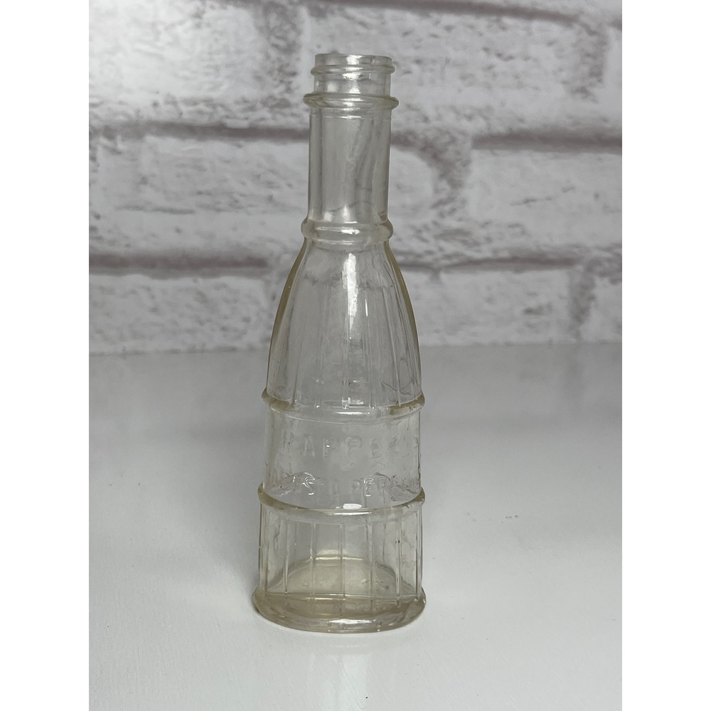 Vintage Trappey's Tabasco Peppers Clear Ribbed Glass Bottle Collectible Decor